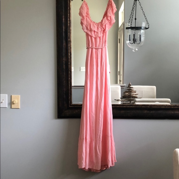 Off the Shoulder Pink Maternity Dress - Picture 5 of 6